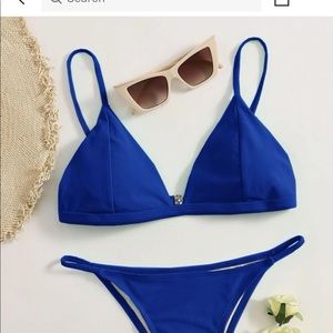 SheIn Blue Triangle Bikini Top